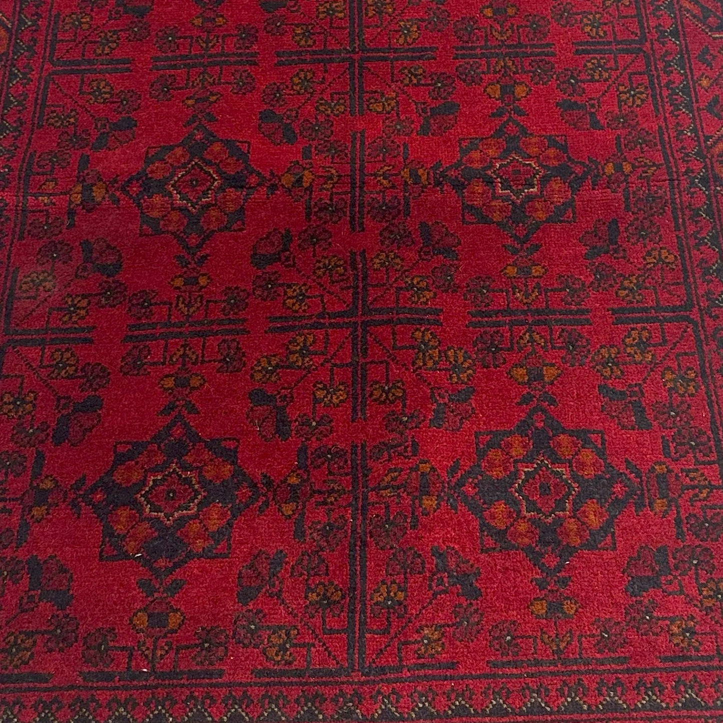 Handmade Afghan Khal Mohammadi Carpet, KM5104, Red - 100 x 150 cm