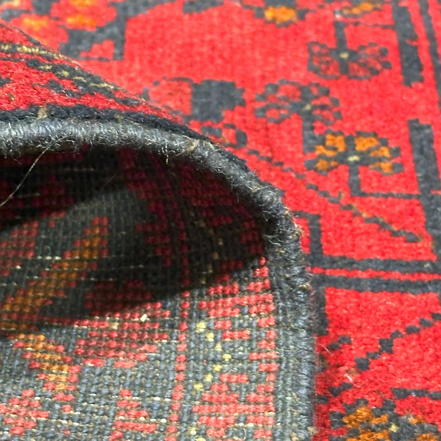Handmade Afghan Khal Mohammadi Carpet, KM5104, Red - 100 x 150 cm