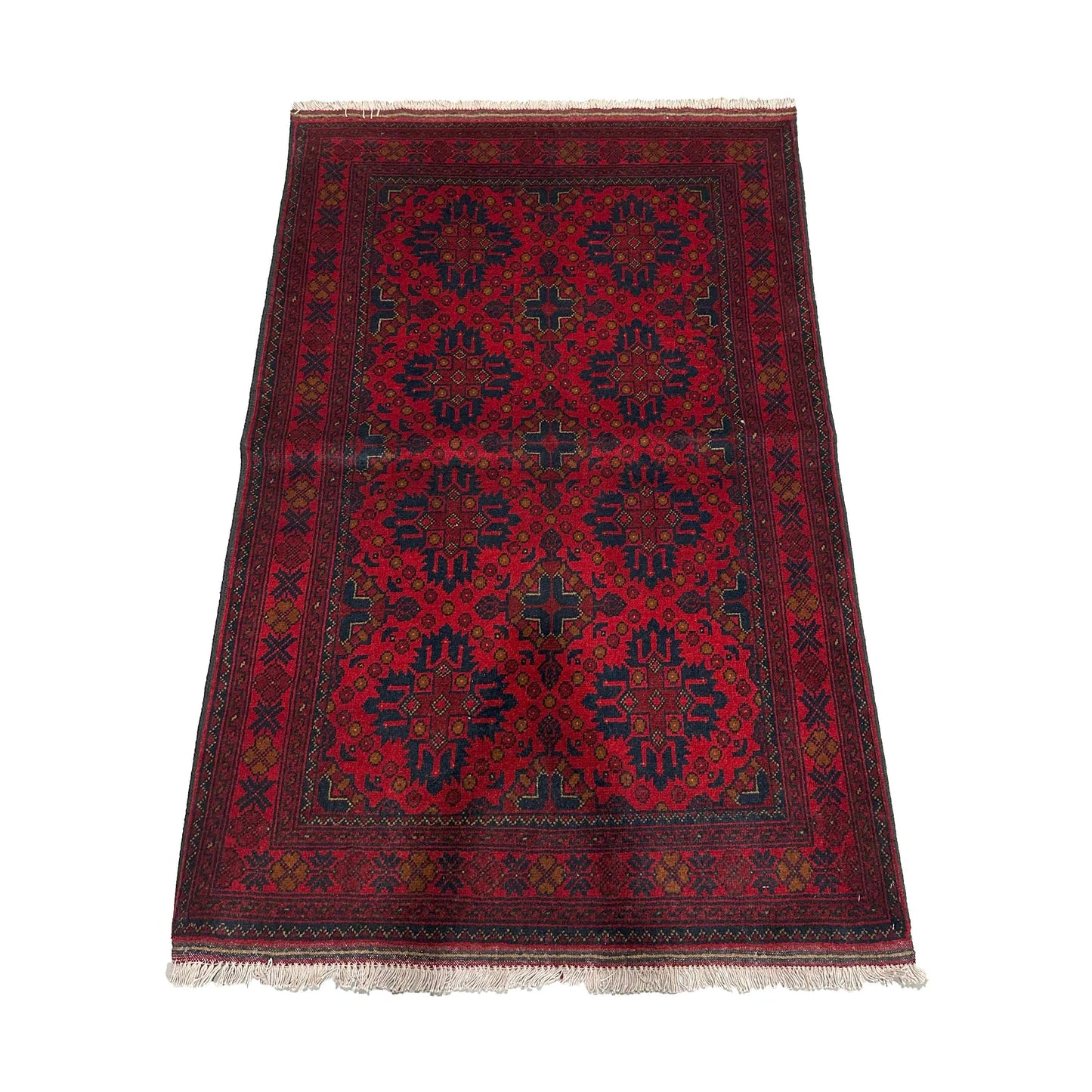 Handmade Afghan Khal Mohammadi Carpet, KM5111, Red - 100 x 150 cm