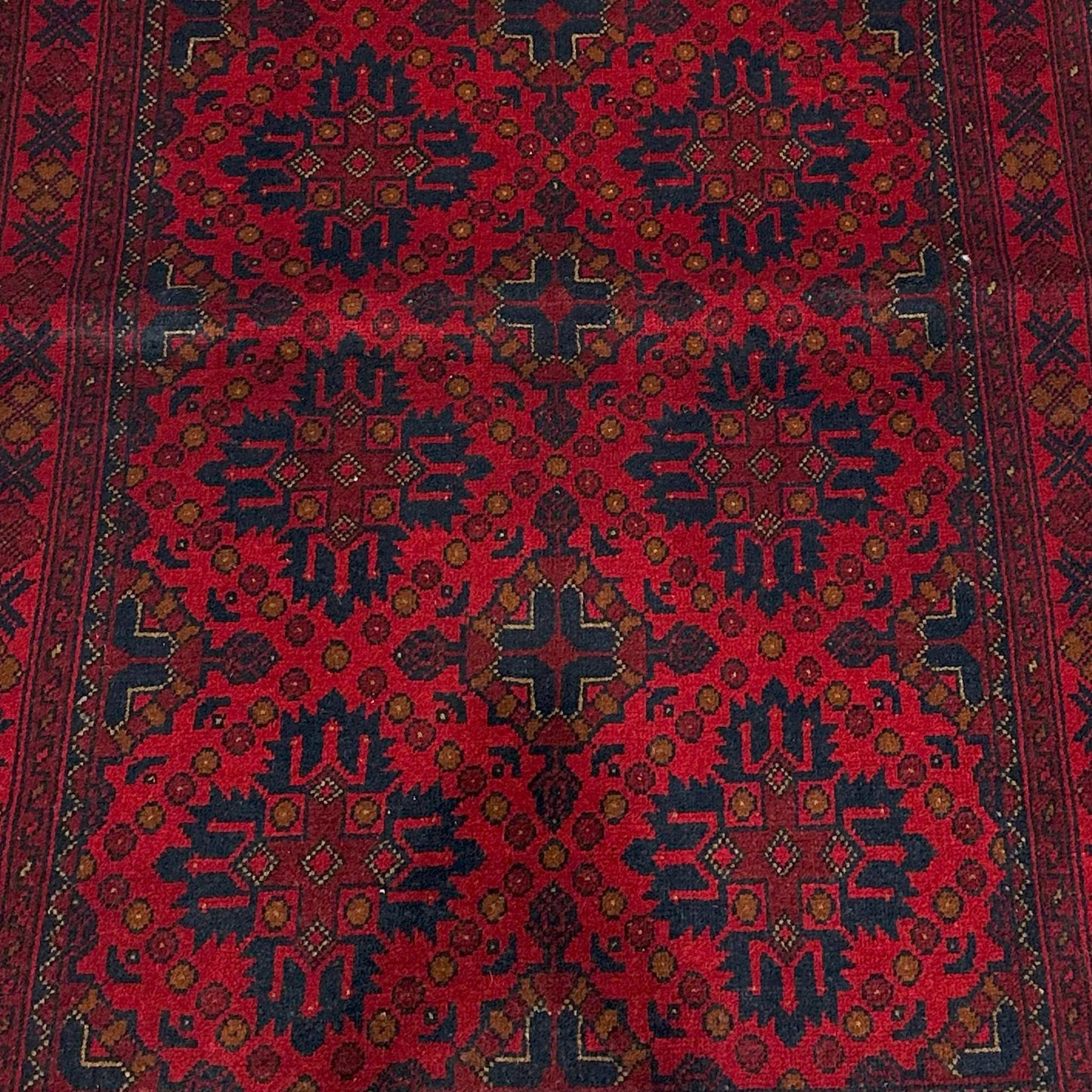 Handmade Afghan Khal Mohammadi Carpet, KM5111, Red - 100 x 150 cm