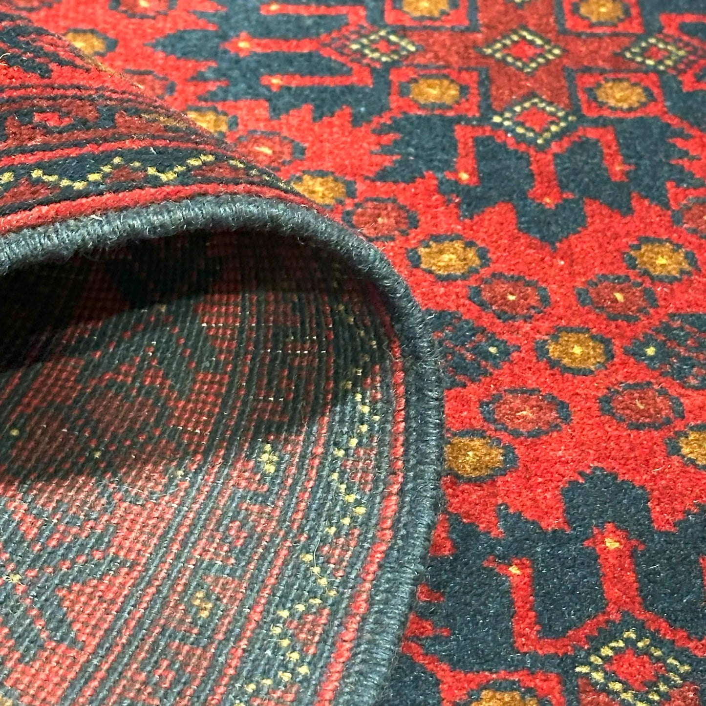 Handmade Afghan Khal Mohammadi Carpet, KM5111, Red - 100 x 150 cm