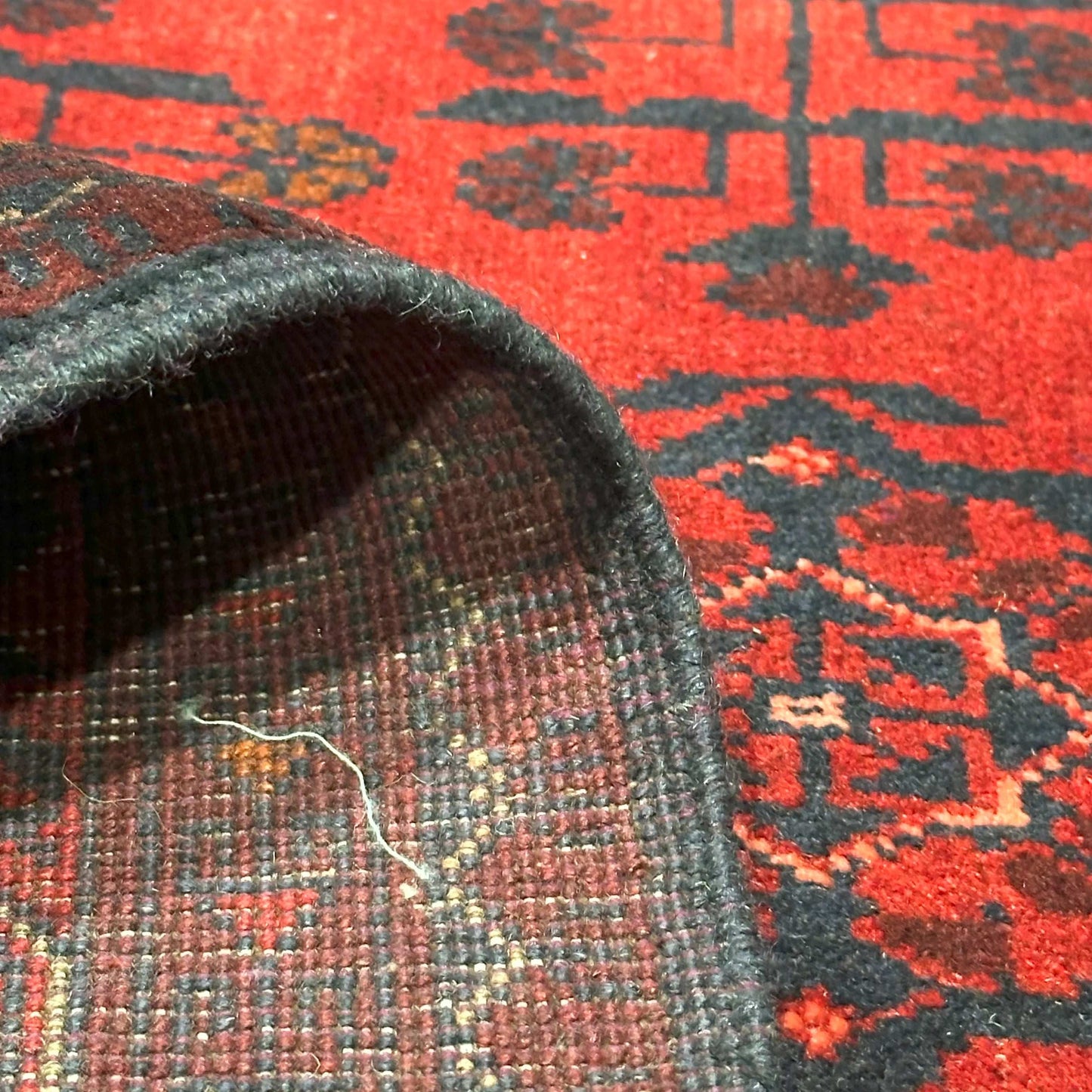 Handmade Afghan Khal Mohammadi Carpet, KM5129, Red - 100 x 150 cm