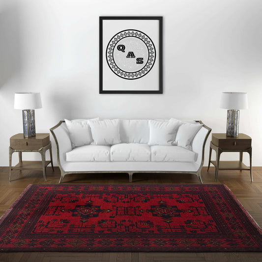 Handmade Afghan Khal Mohammadi Carpet, KM6001, Red - 80 x 120 cm