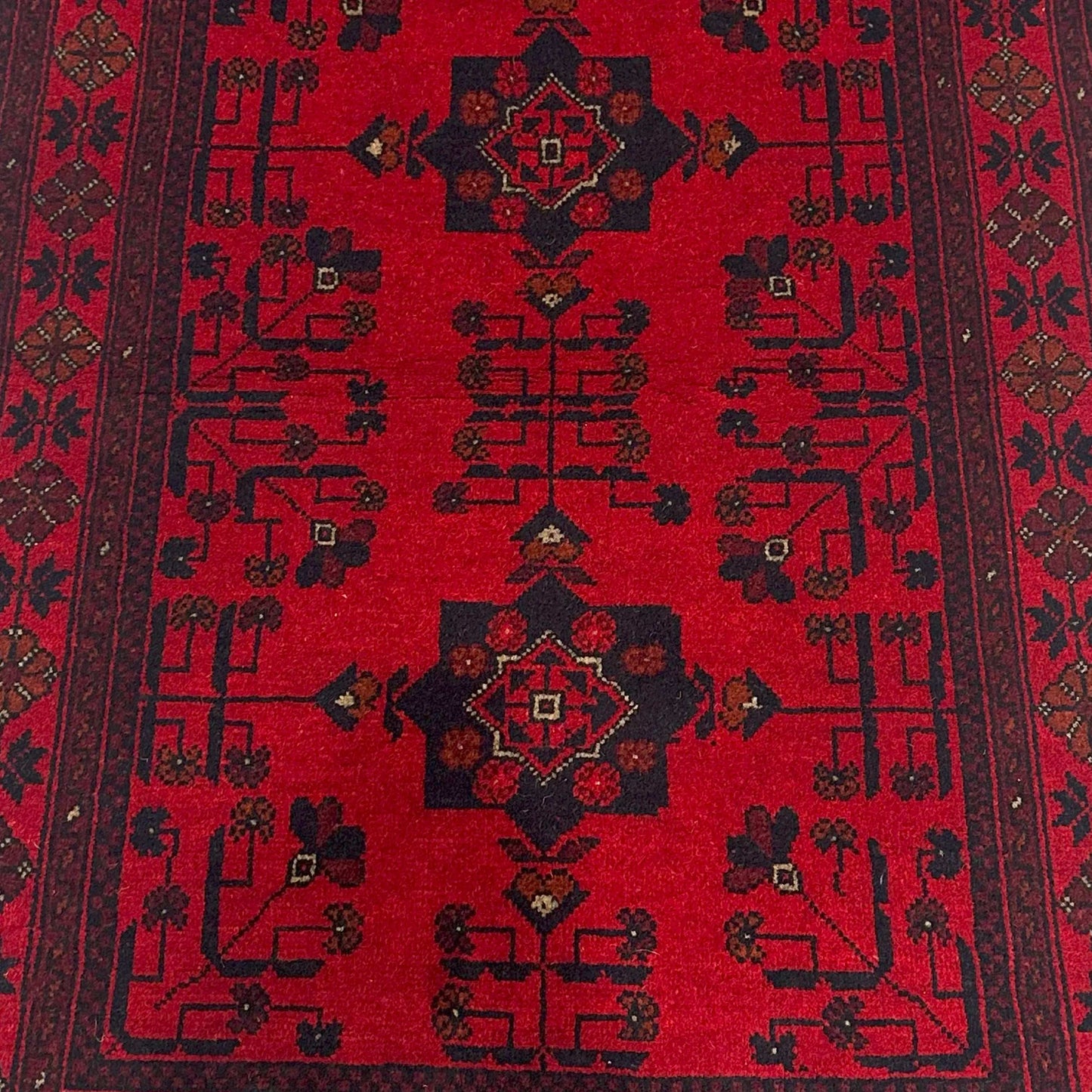 Handmade Afghan Khal Mohammadi Carpet, KM6001, Red - 80 x 120 cm