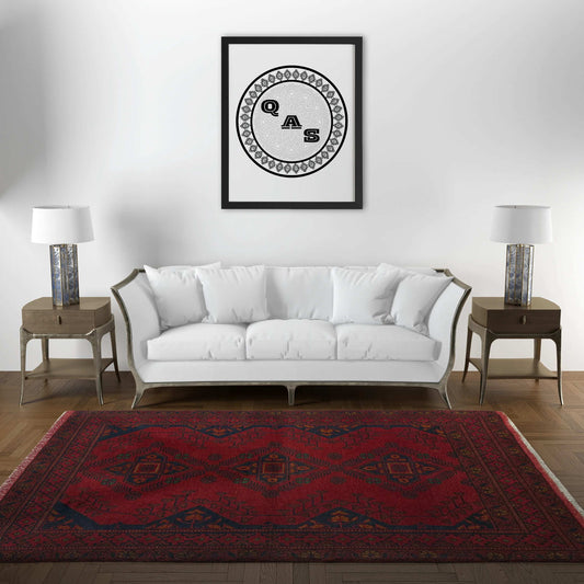 Handmade Afghan Khal Mohammadi Carpet, KM6002, Red - 80 x 120 cm