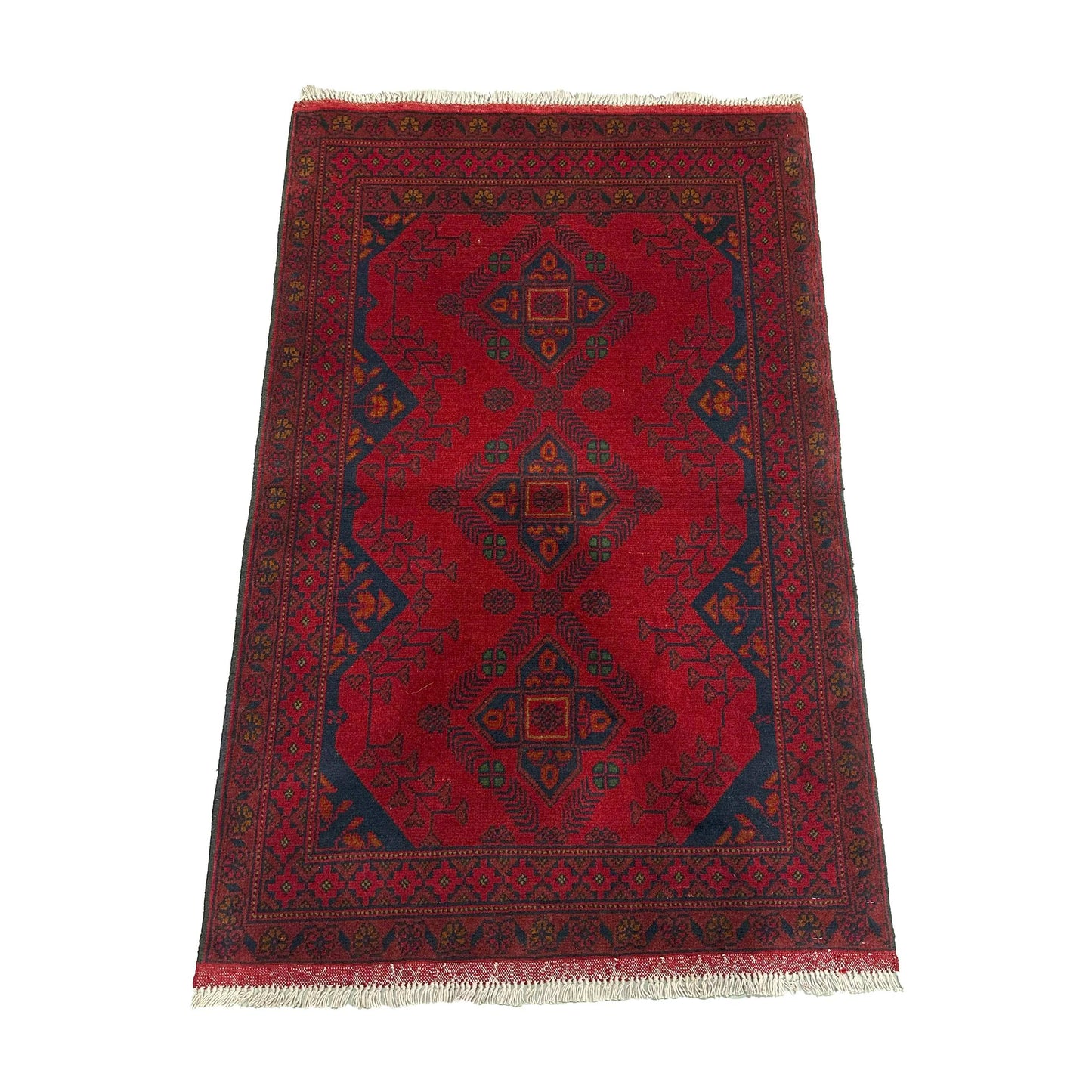Handmade Afghan Khal Mohammadi Carpet, KM6002, Red - 80 x 120 cm