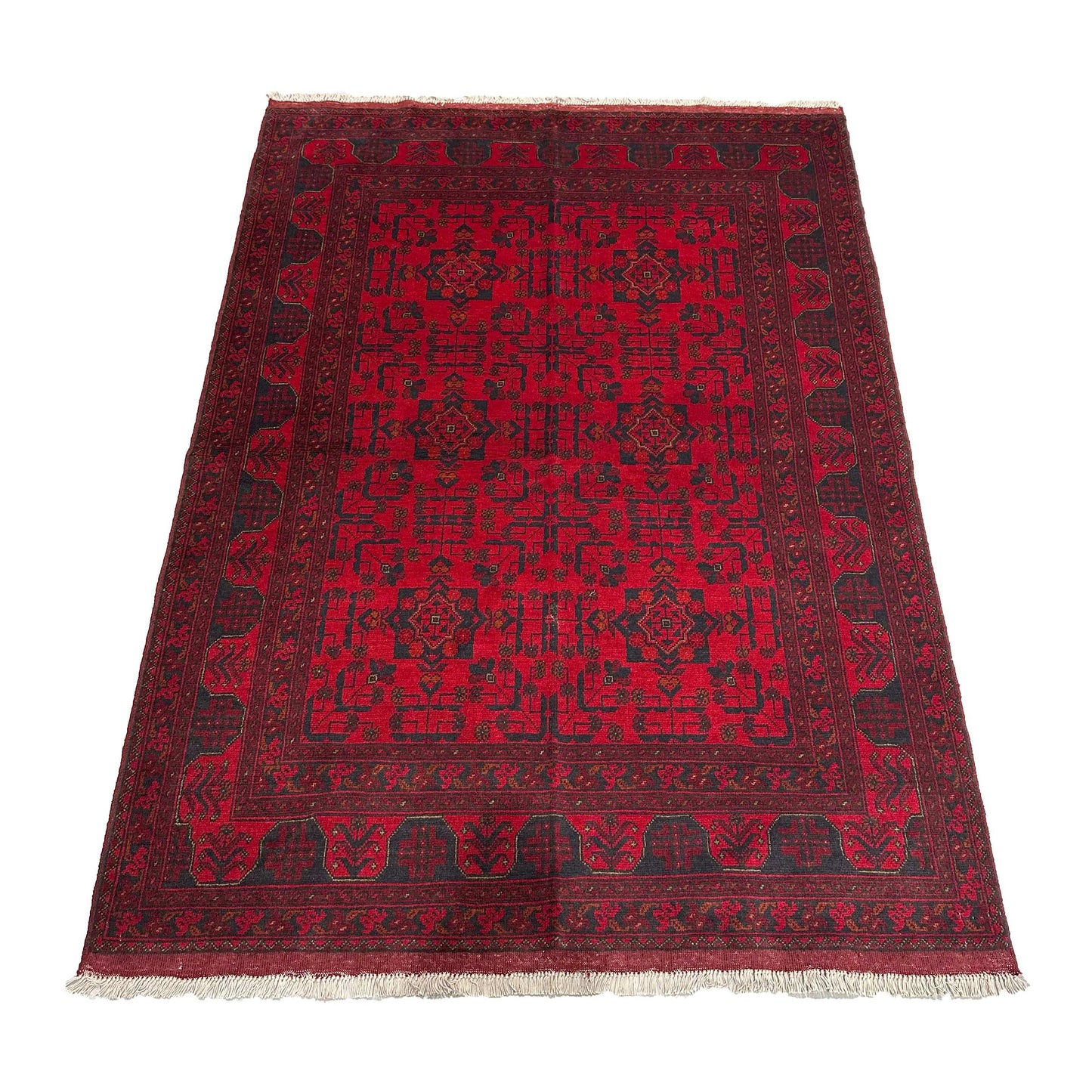 Handmade Afghan Khal Mohammadi Carpet, KM6004, Red - 150 x 200 cm