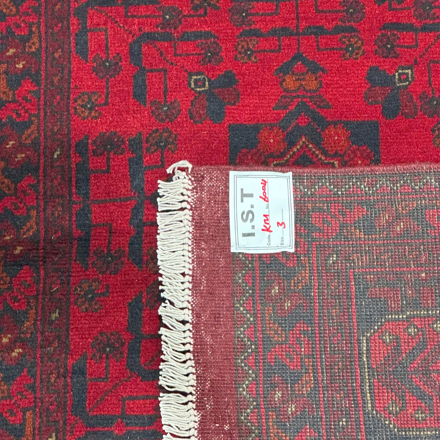 Handmade Afghan Khal Mohammadi Carpet, KM6004, Red - 150 x 200 cm
