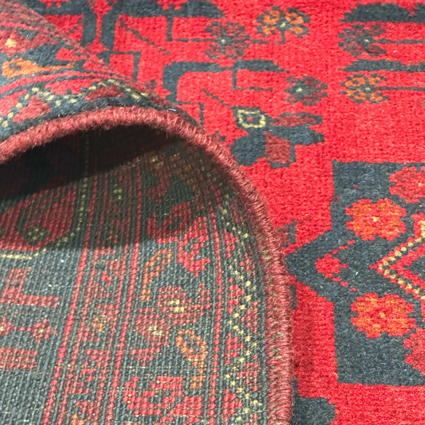 Handmade Afghan Khal Mohammadi Carpet, KM6004, Red - 150 x 200 cm