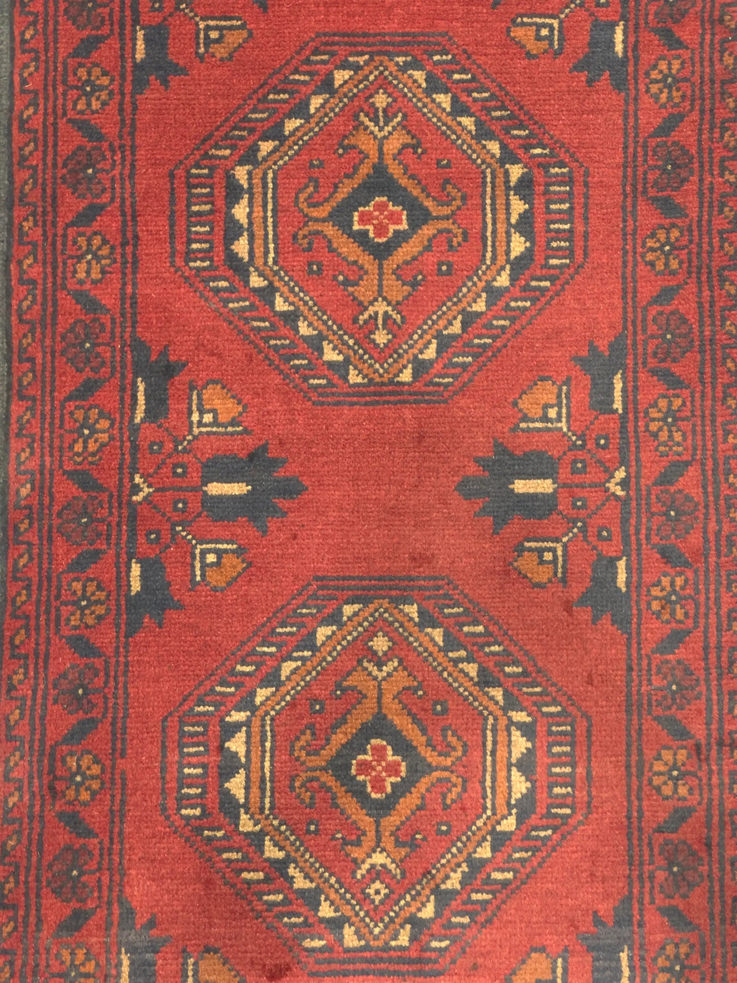 Handmade Afghan Khal Mohammadi Carpet, KM5012, Red - 50 x 100 cm