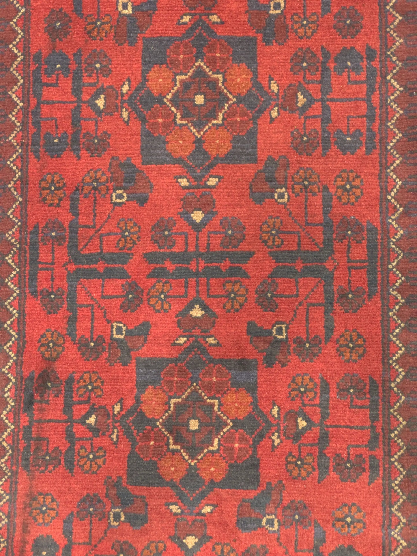 Handmade Afghan Khal Mohammadi Carpet, KM5025, Red - 50 x 100 cm