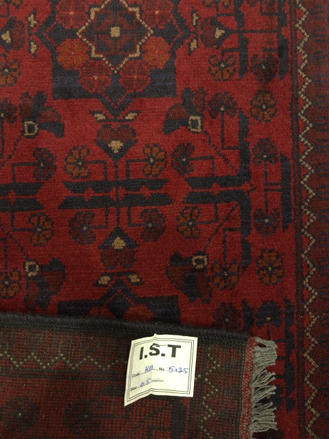 Handmade Afghan Khal Mohammadi Carpet, KM5025, Red - 50 x 100 cm