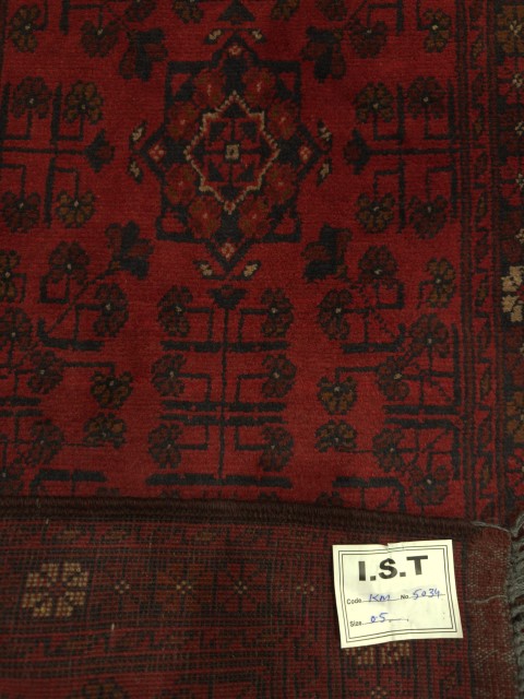 Handmade Afghan Khal Mohammadi Carpet, KM5034, Red - 50 x 100 cm