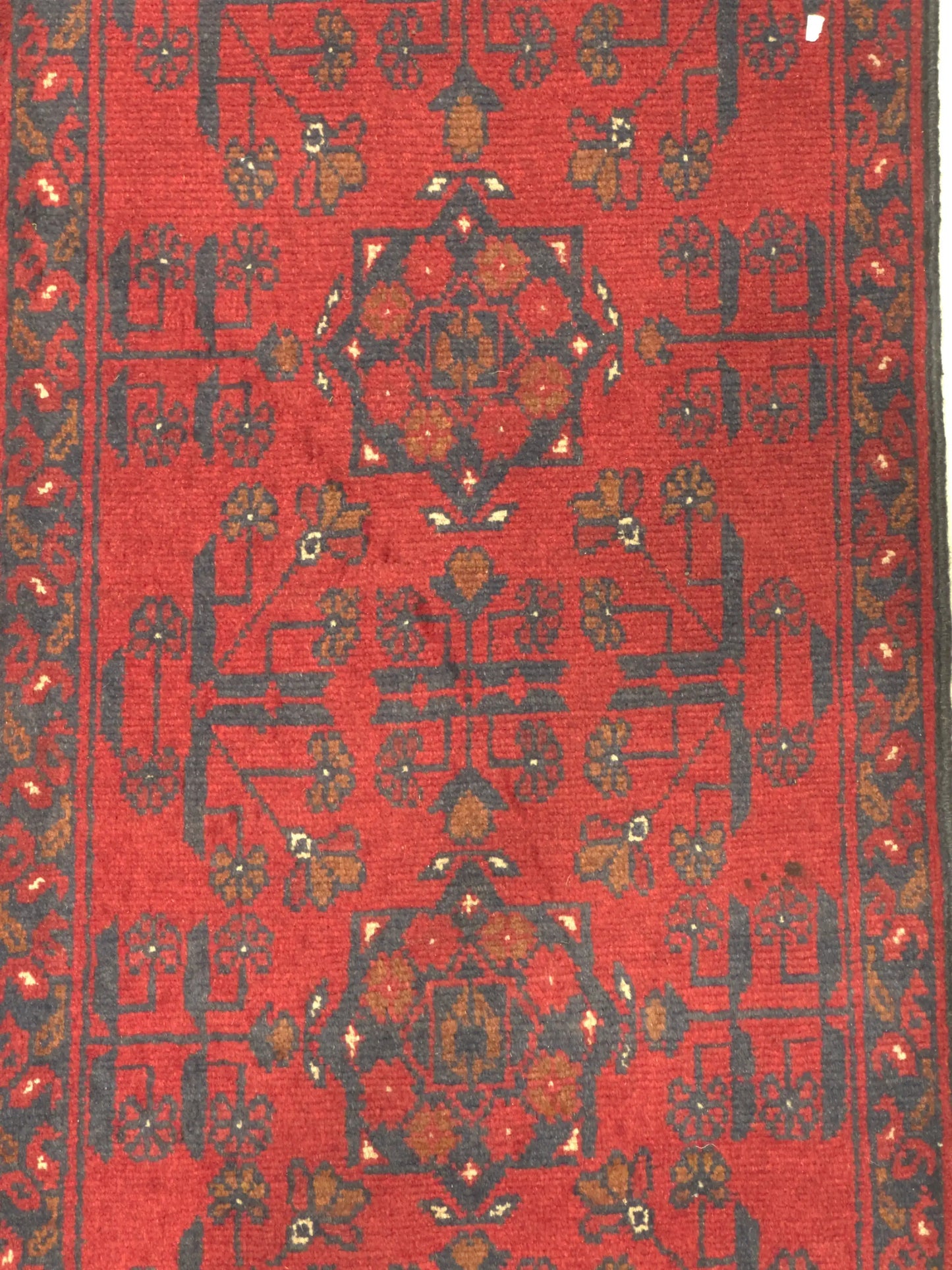Handmade Afghan Khal Mohammadi Carpet, KM5040, Red - 50 x 100 cm