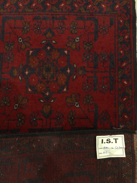 Handmade Afghan Khal Mohammadi Carpet, KM5040, Red - 50 x 100 cm