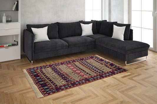 Sirjan Kilim, SJG196, Red - 100 x 150 cm