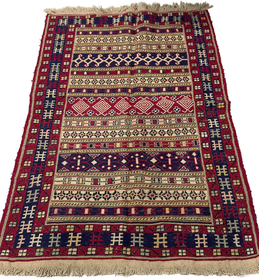 Sirjan Kilim, SJG196, Red - 100 x 150 cm
