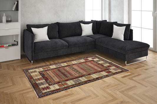 Sirjan Kilim, SJG241, Red - 100 x 150 cm