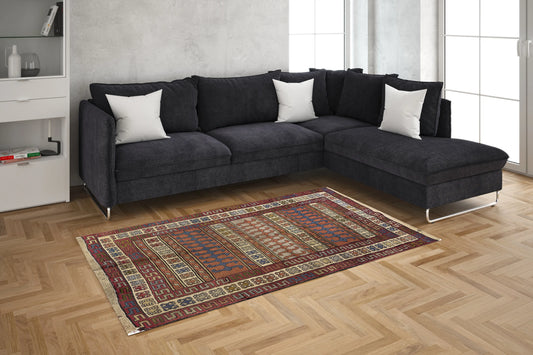 Sirjan Kilim, SJG261, Red - 100 x 150 cm
