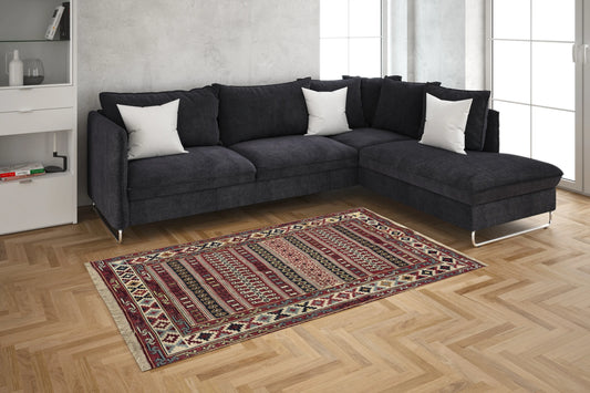 Sirjan Kilim, SJG325, Red - 100 x 150 cm