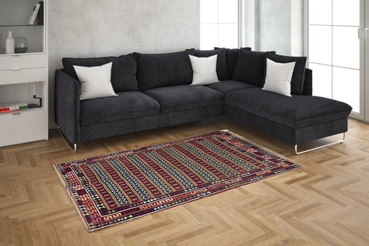 Sirjan Kilim, SJG441, Red - 100 x 150 cm