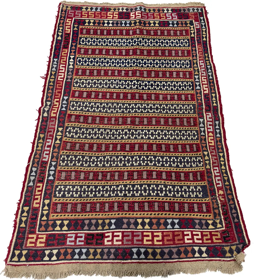 Sirjan Kilim, SJG441, Red - 100 x 150 cm