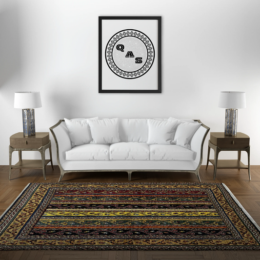 Afghan Shawl Tribal Hand Knotted Carpet, AR102 - 154 x 199 cm