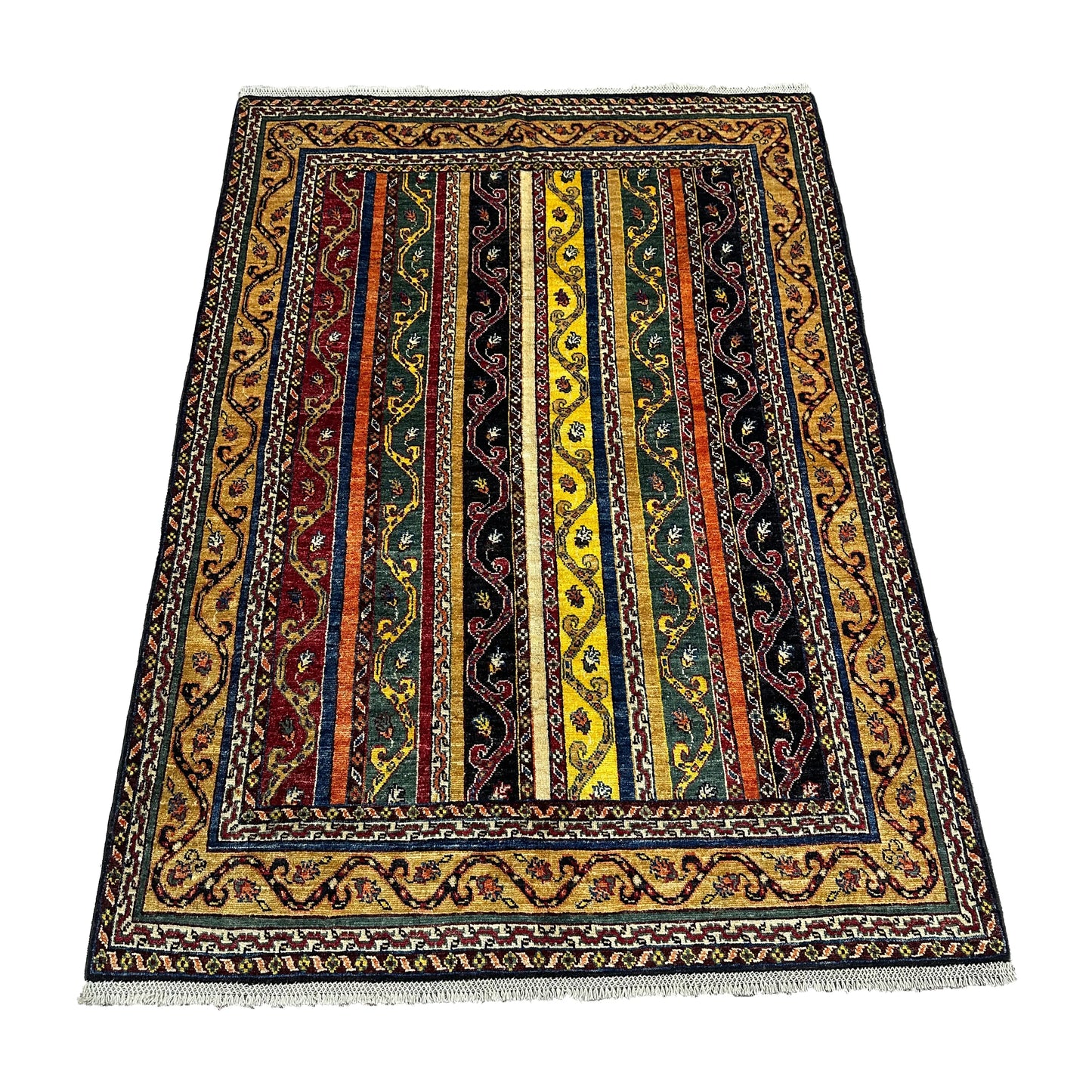 Afghan Shawl Tribal Hand Knotted Carpet, AR102 - 154 x 199 cm
