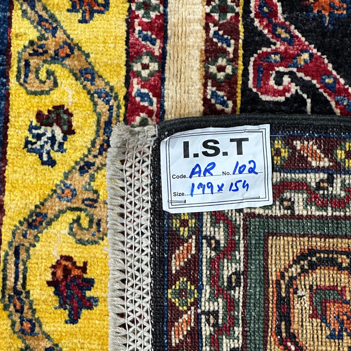 Afghan Shawl Tribal Hand Knotted Carpet, AR102 - 154 x 199 cm