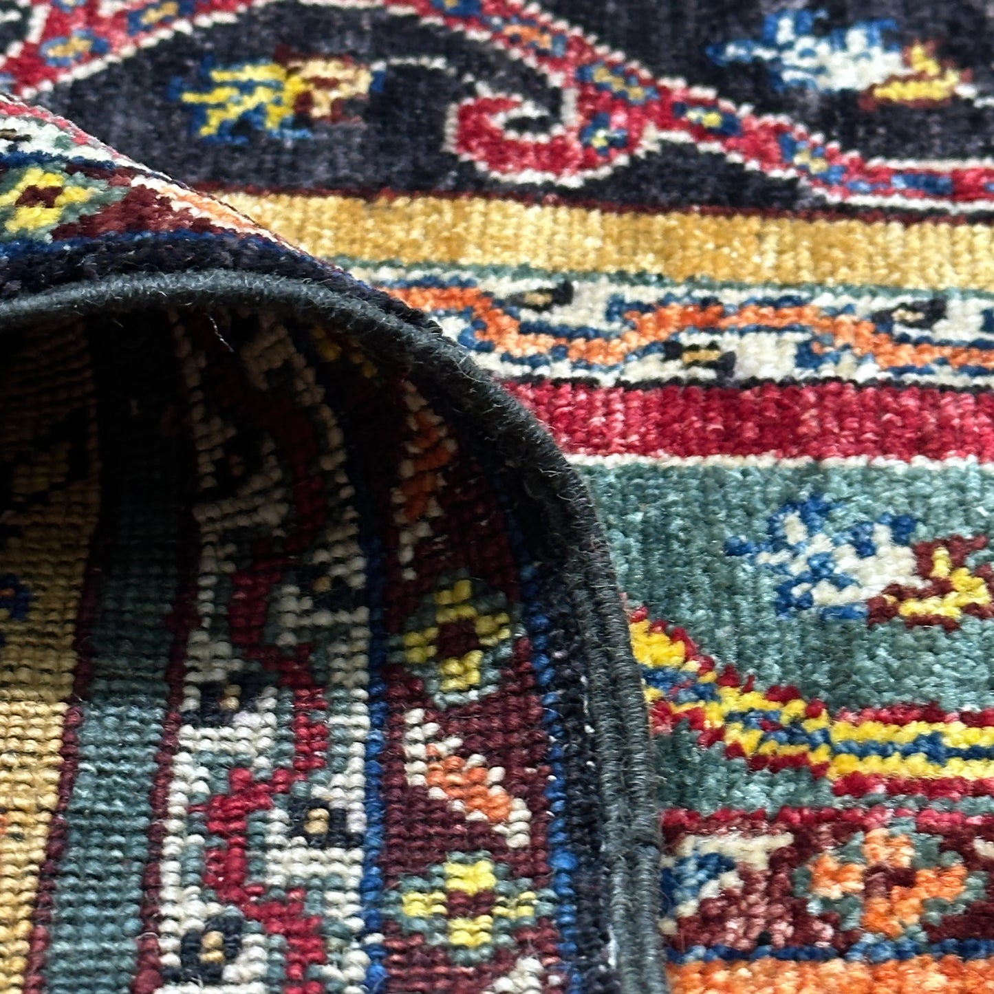 Afghan Shawl Tribal Hand Knotted Carpet, AR102 - 154 x 199 cm