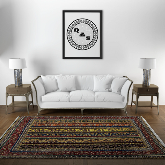 Afghan Shawl Tribal Hand Knotted Carpet, AR108 - 153 x 202 cm