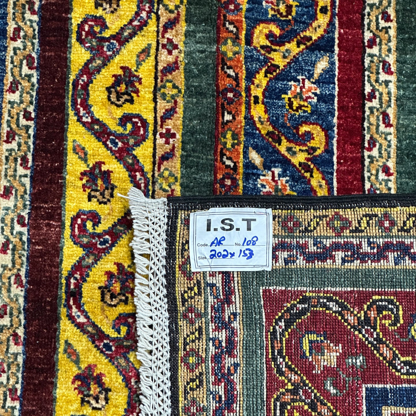 Afghan Shawl Tribal Hand Knotted Carpet, AR108 - 153 x 202 cm