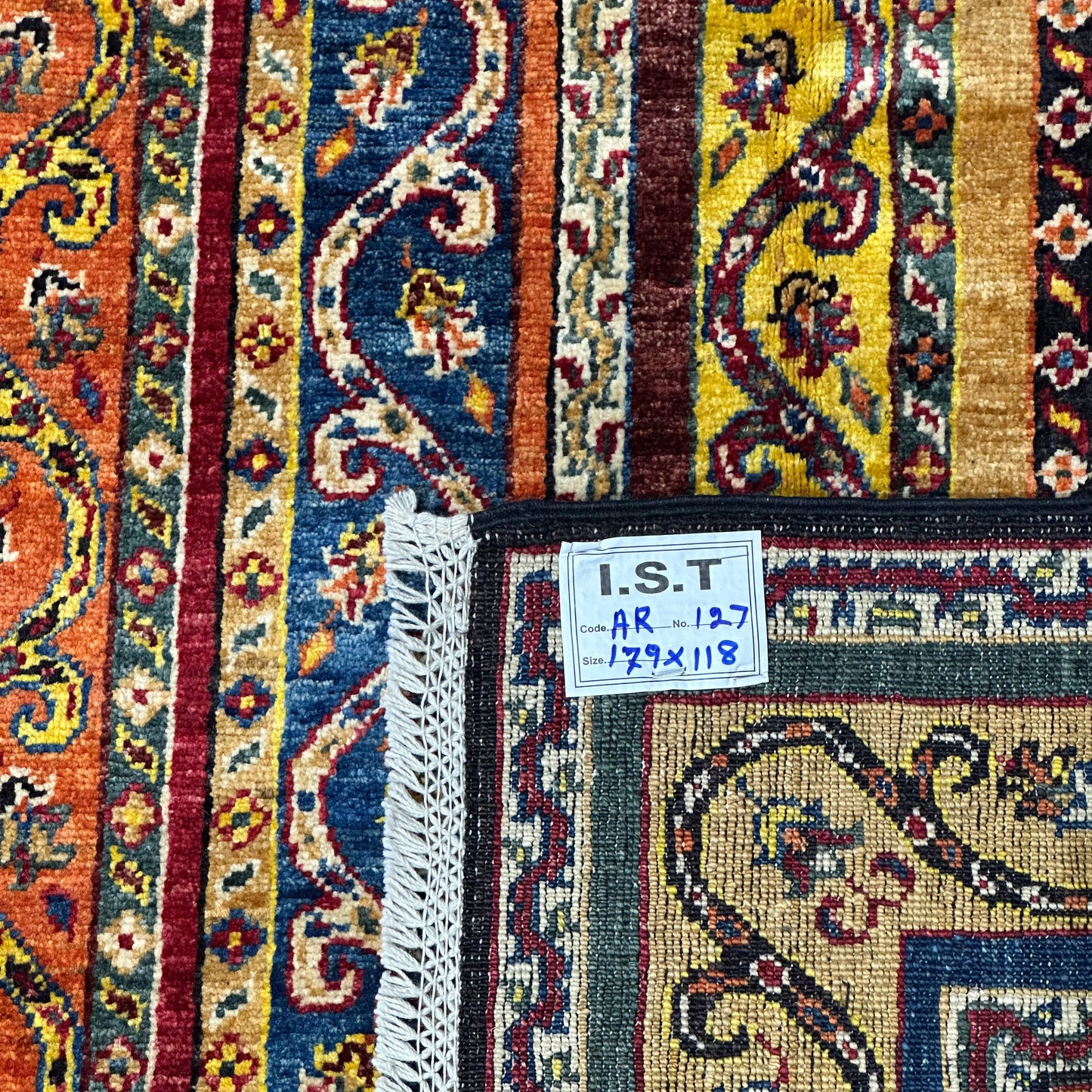 Afghan Shawl Tribal Hand Knotted Carpet, AR127 - 118 x 179 cm