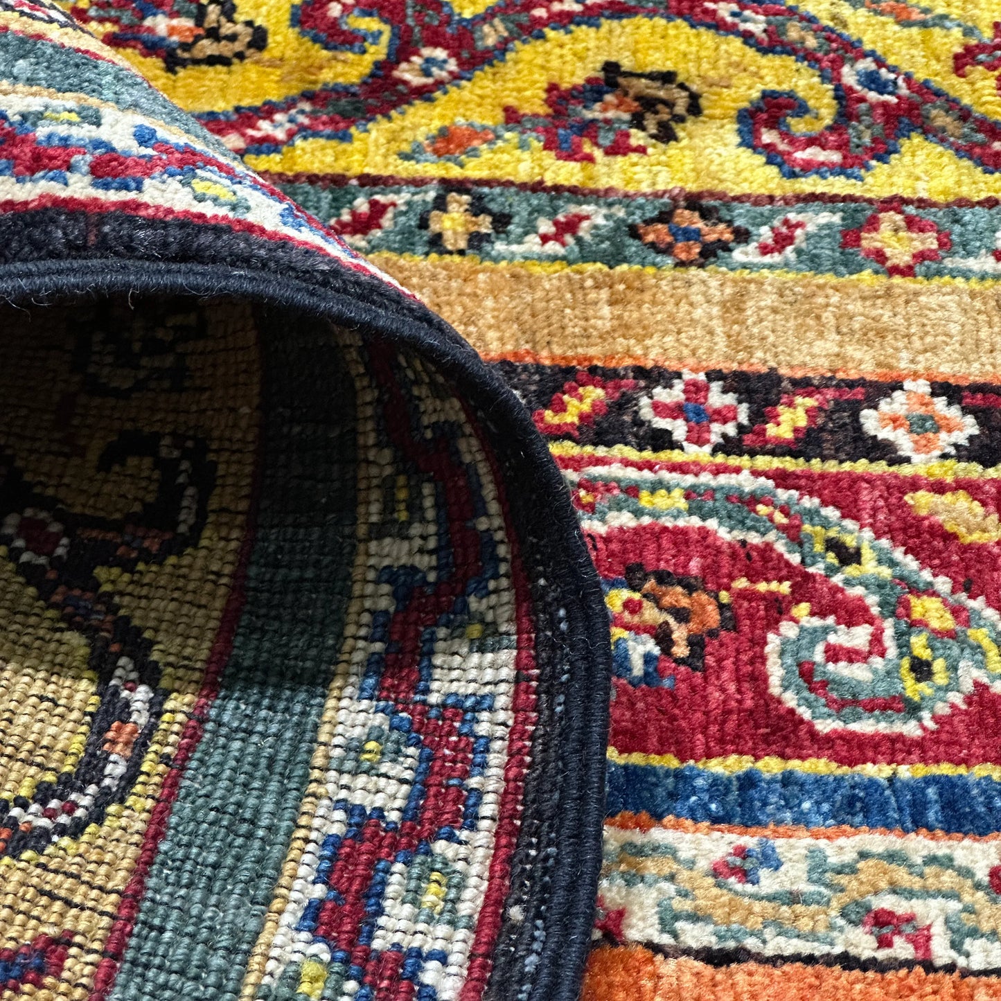 Afghan Shawl Tribal Hand Knotted Carpet, AR127 - 118 x 179 cm