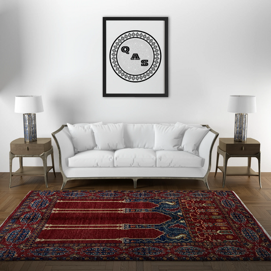 Afghan Shawl Tribal Hand Knotted Carpet, AR131 - 122 x 185 cm