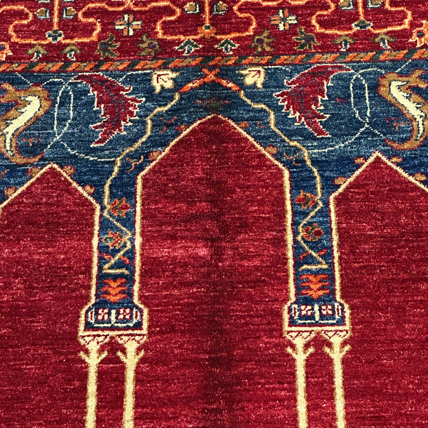 Afghan Shawl Tribal Hand Knotted Carpet, AR131 - 122 x 185 cm