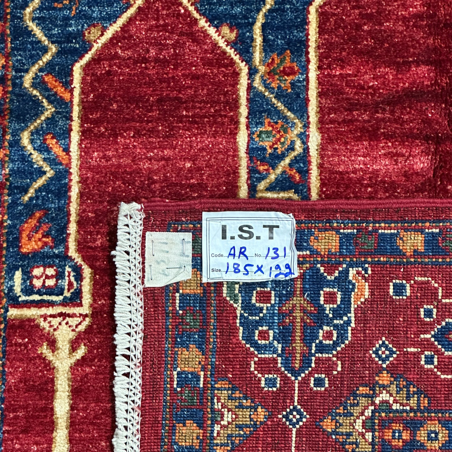 Afghan Shawl Tribal Hand Knotted Carpet, AR131 - 122 x 185 cm
