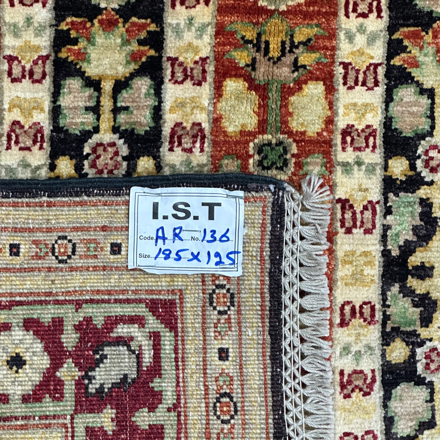 Afghan Shawl Tribal Hand Knotted Carpet, AR136 - 125 x 185 cm
