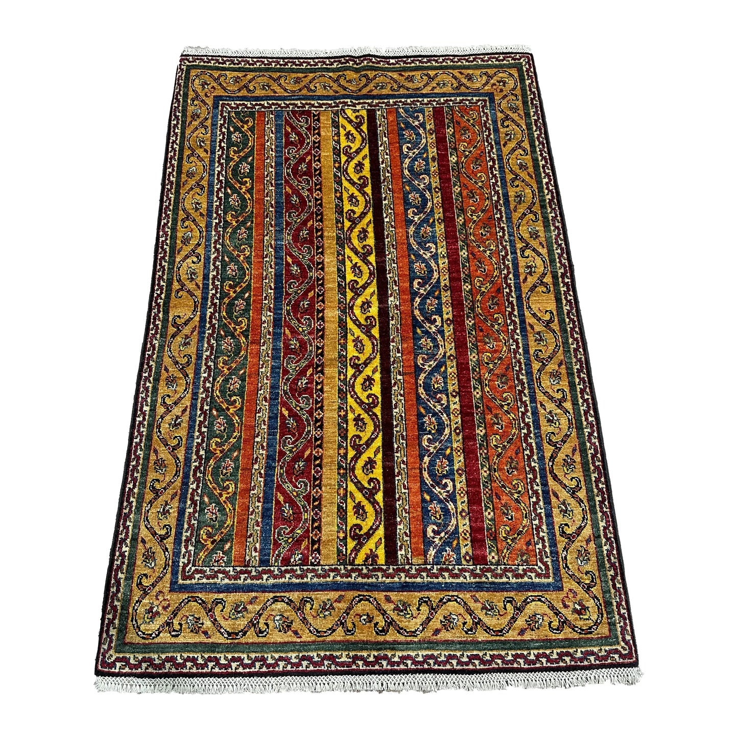 Afghan Shawl Tribal Hand Knotted Carpet, AR139 - 120 x 182 cm
