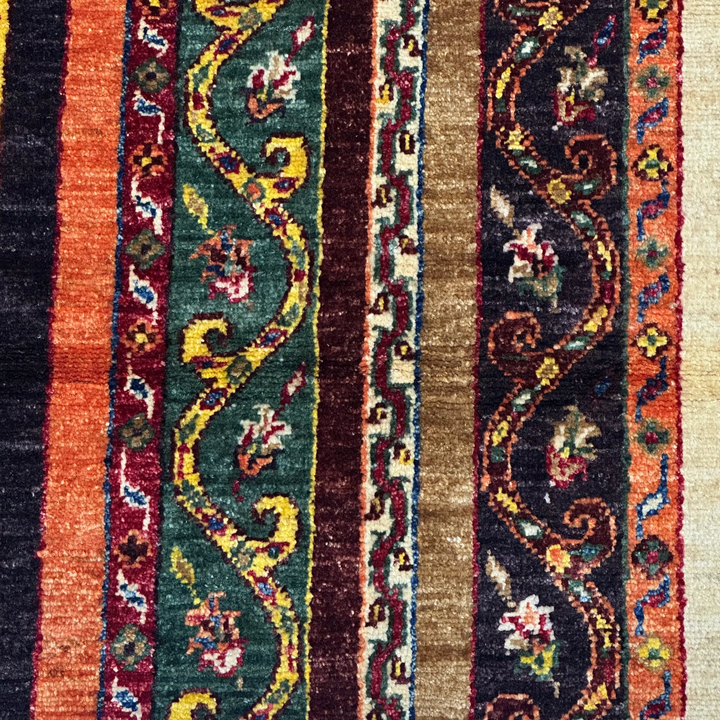 Afghan Shawl Tribal Hand Knotted Carpet, AR62 - 102 x 148 cm
