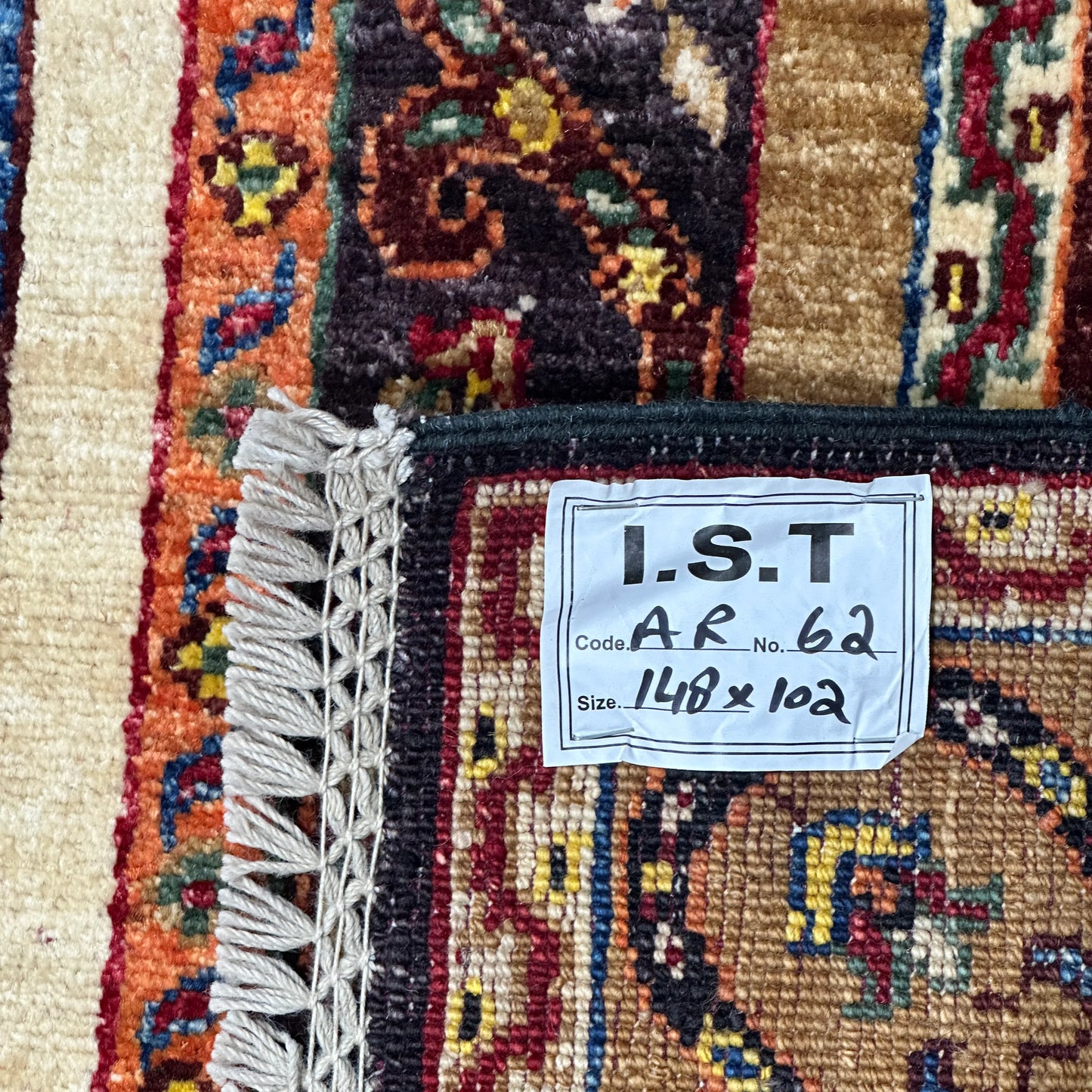 Afghan Shawl Tribal Hand Knotted Carpet, AR62 - 102 x 148 cm