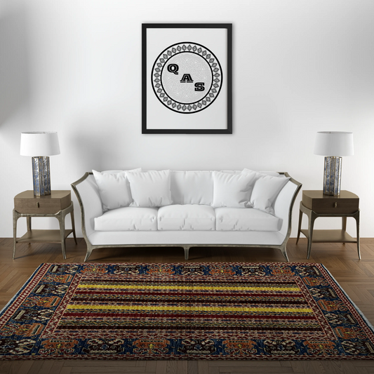 Afghan Shawl Tribal Hand Knotted Carpet, AR71 - 105 x 149 cm