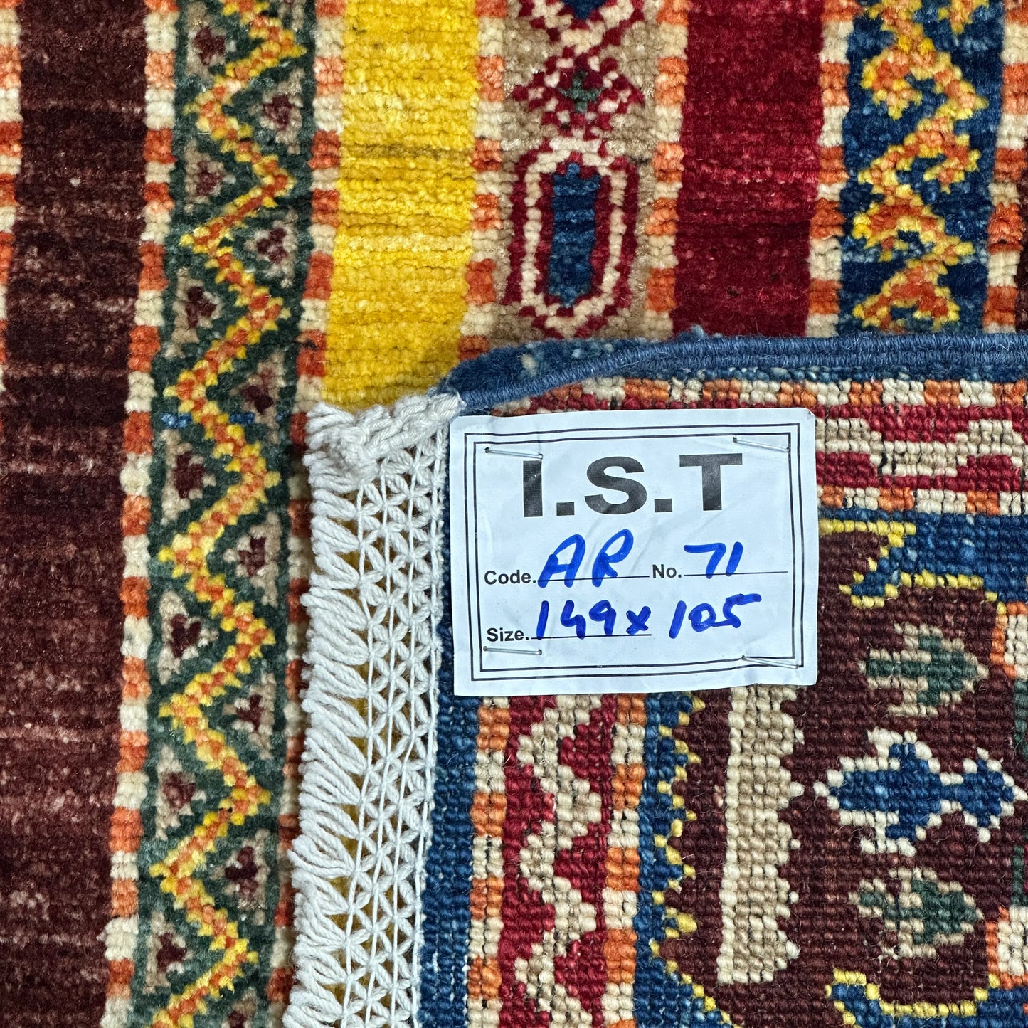 Afghan Shawl Tribal Hand Knotted Carpet, AR71 - 105 x 149 cm