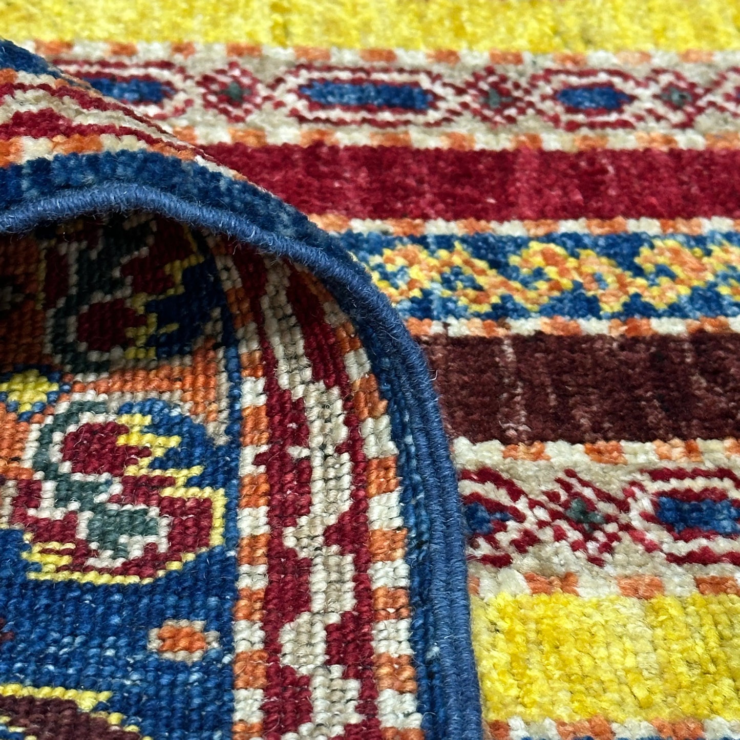 Afghan Shawl Tribal Hand Knotted Carpet, AR71 - 105 x 149 cm