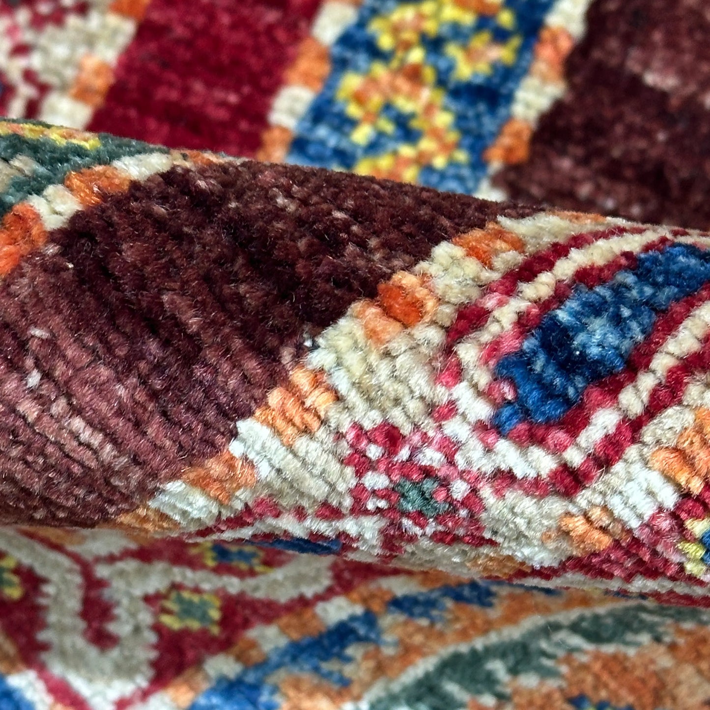 Afghan Shawl Tribal Hand Knotted Carpet, AR71 - 105 x 149 cm