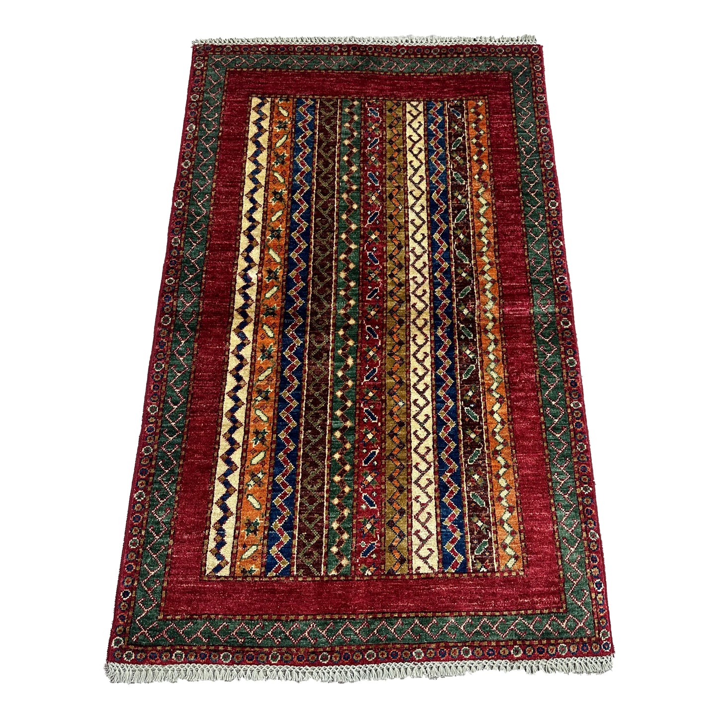 Afghan Shawl Tribal Hand Knotted Carpet, AR75 - 98 x 159 cm