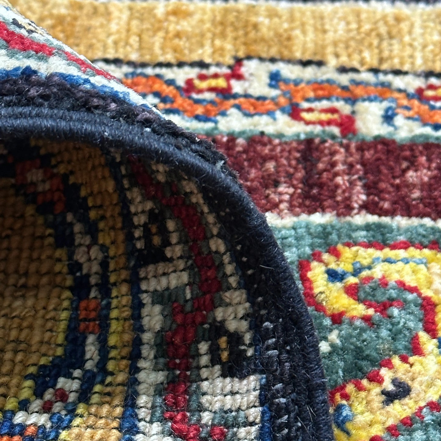 Afghan Shawl Tribal Hand Knotted Carpet, AR85 - 106 x 149 cm