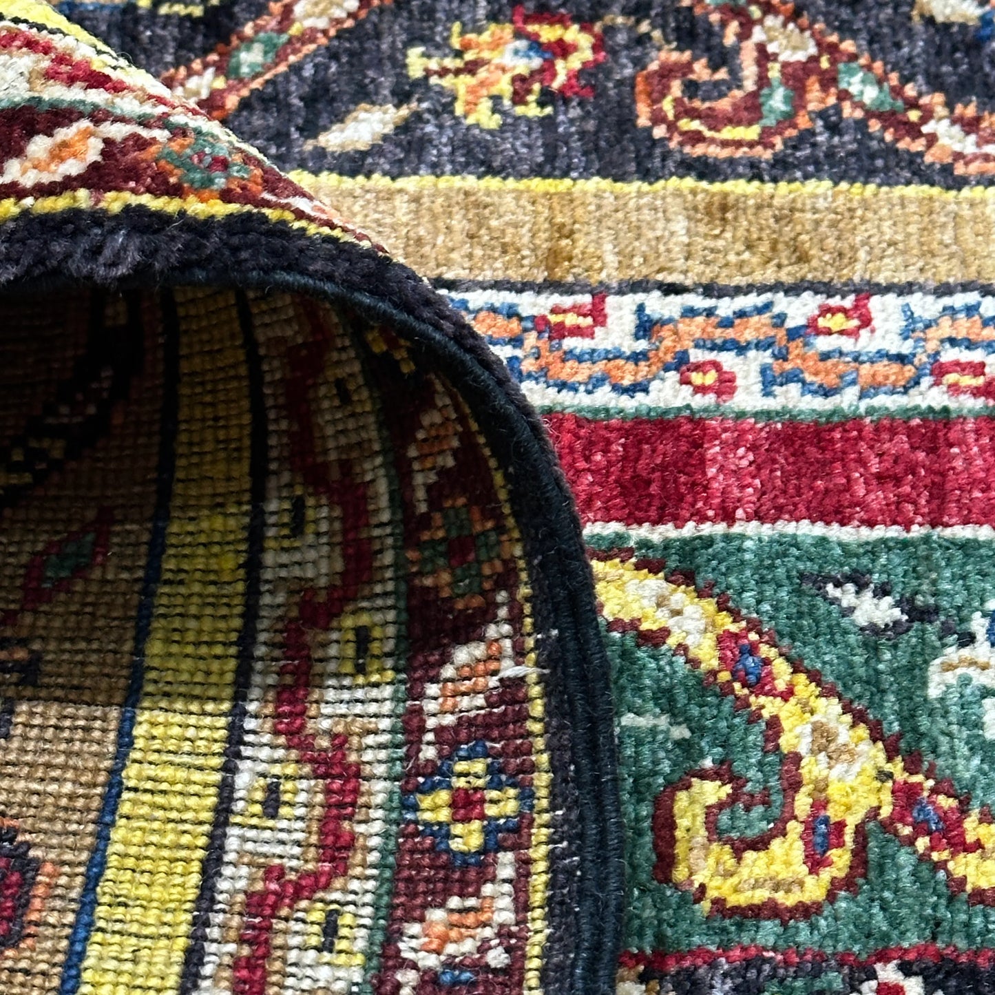 Afghan Shawl Tribal Hand Knotted Carpet, AR98 - 149 x 192 cm