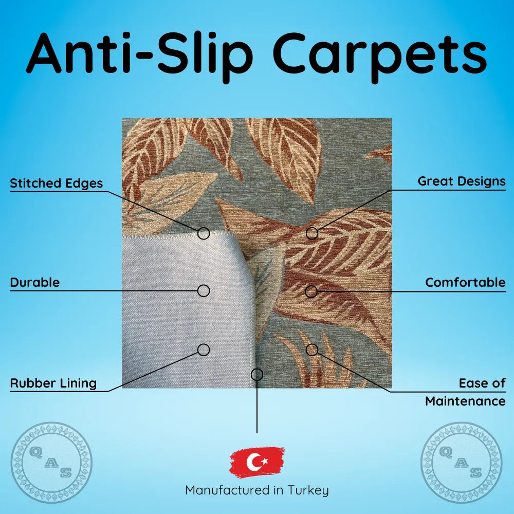 Anti Slip Carpet, AS19 - Beige & Blue