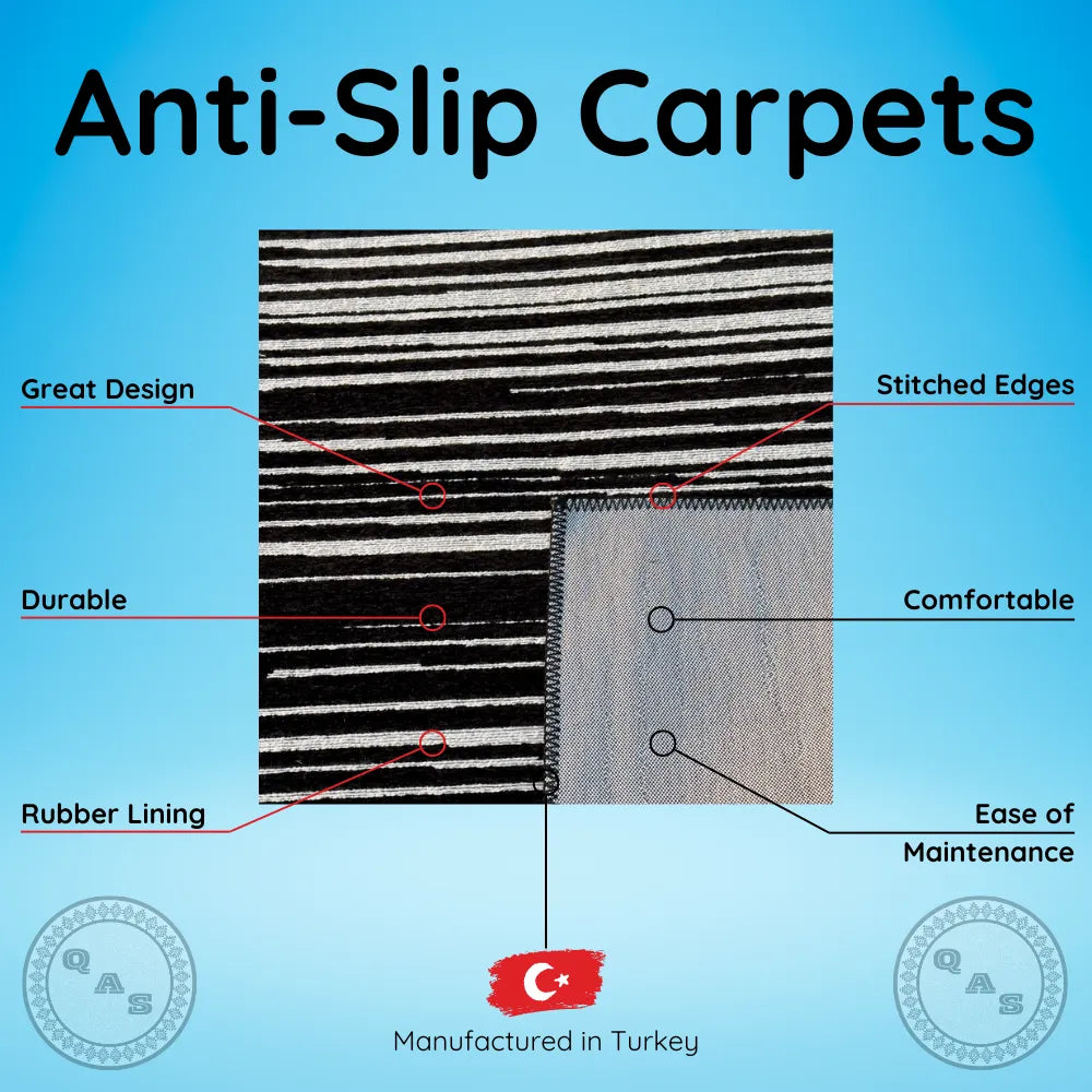 Anti Slip Carpet, AS5 - Black & Cream